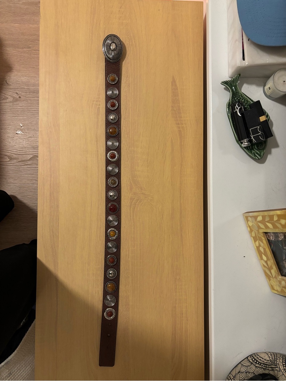 Leatherock Black Suede Snap Belt with Silver Accents